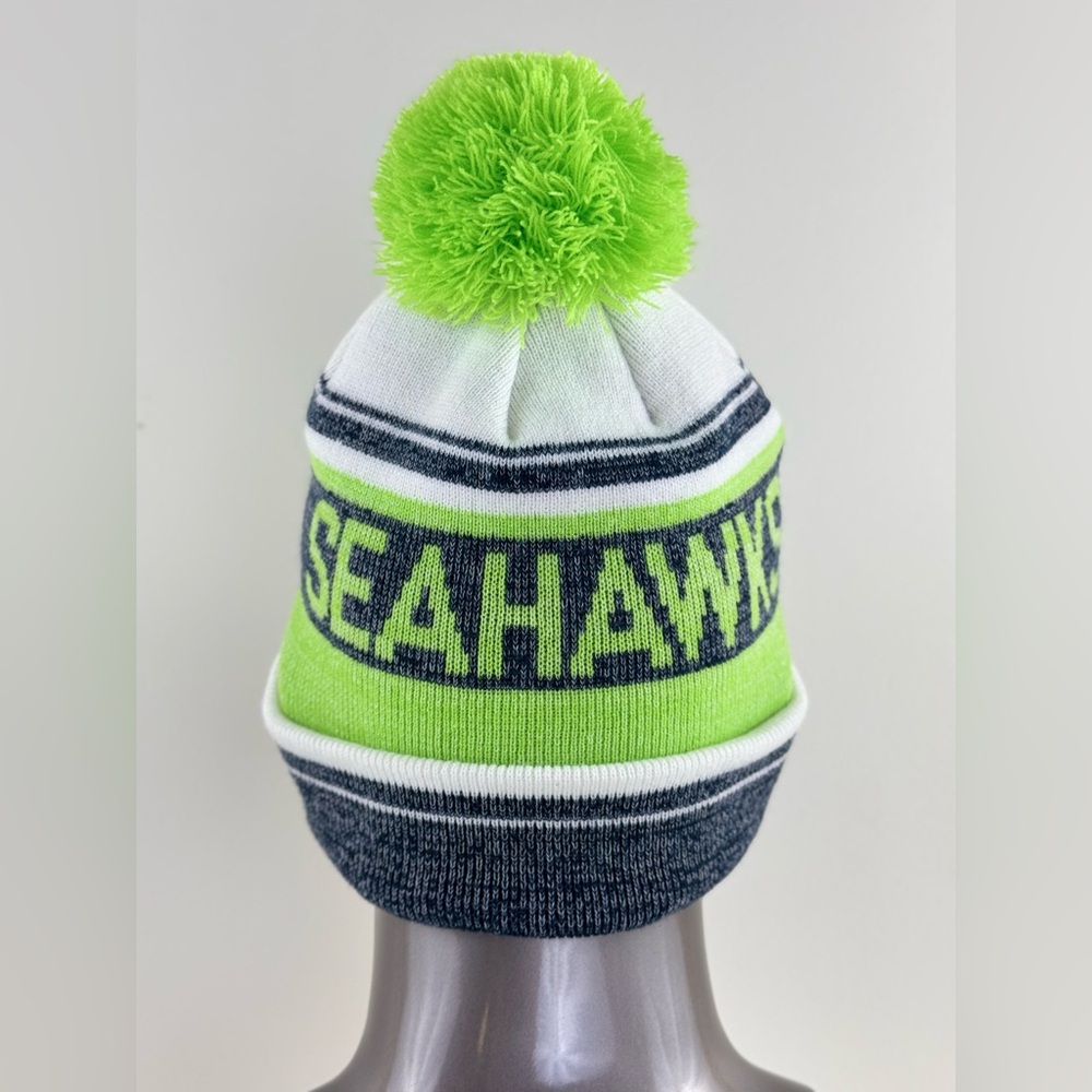 New Era NFL Seattle Seahawks striped Logo, Cuffed Beanie Skull Cap (Unisex) - Picture 4 of 10
